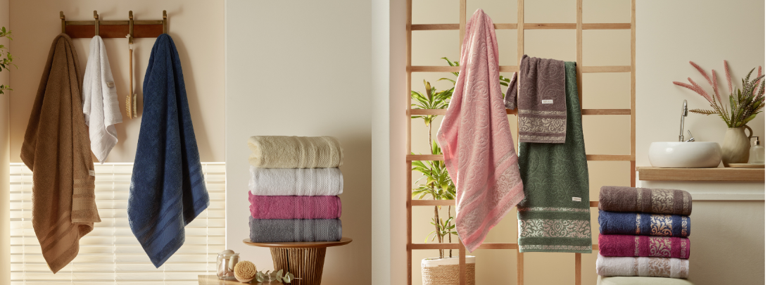 Banhão Majestic premium e toalha Jacquard Golden para mix Black Friday no varejo têxtil.