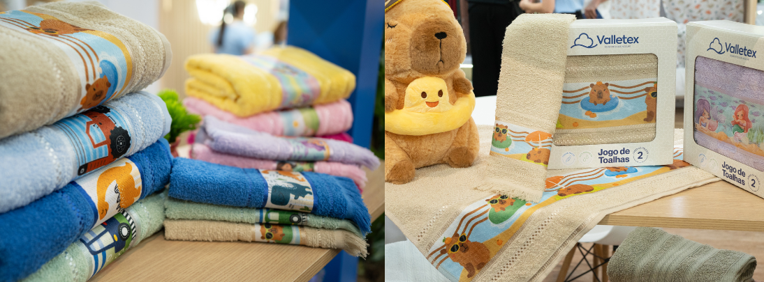 Toalha jacquard infantil estampada para linha infantil Dia das Crianças.