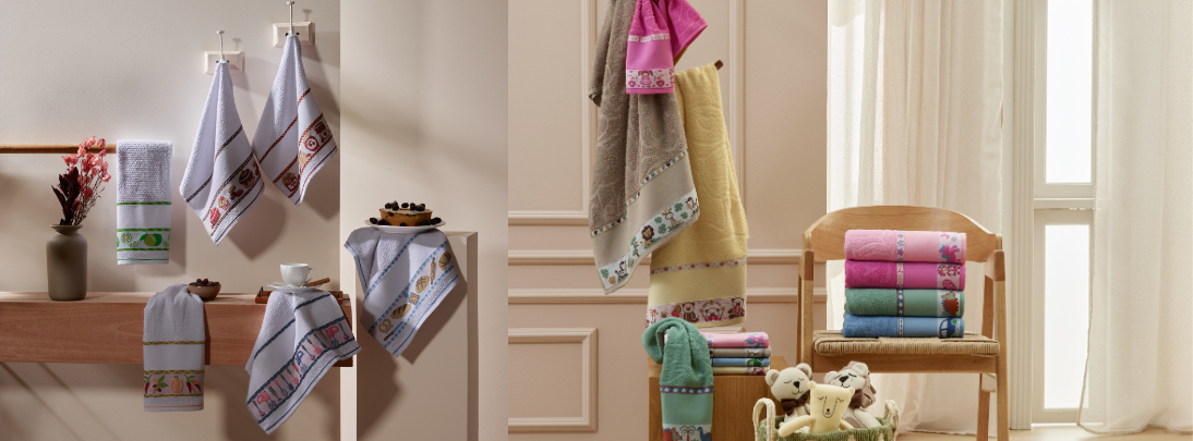 toalha jacquard com barra para pintura e bordado adulto e toalha jacquard infantil para artesanato