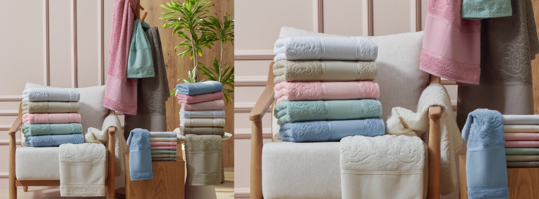 Toalha decorarte com barra bordada para armarinhos e ateliês