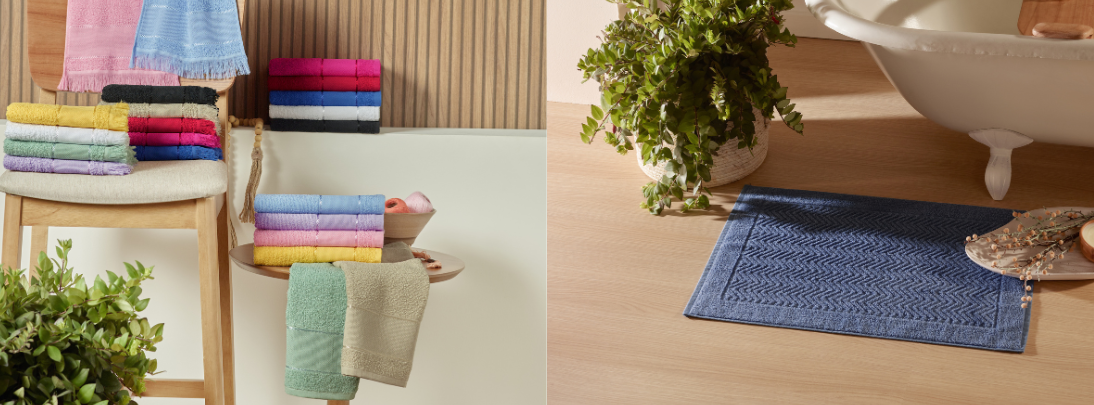 Toalha de piso, lavabo e social no atacado para kits de banheiro